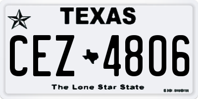 TX license plate CEZ4806