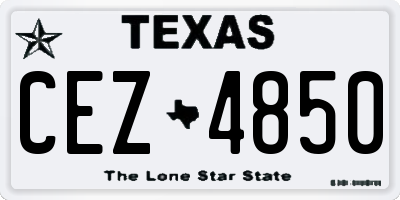 TX license plate CEZ4850