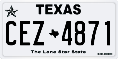 TX license plate CEZ4871