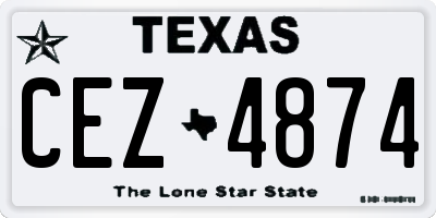 TX license plate CEZ4874