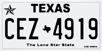 TX license plate CEZ4919
