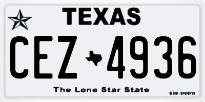 TX license plate CEZ4936