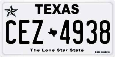 TX license plate CEZ4938