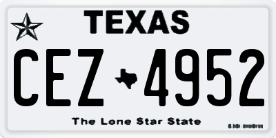 TX license plate CEZ4952