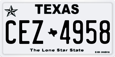 TX license plate CEZ4958