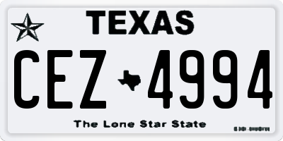 TX license plate CEZ4994