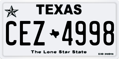 TX license plate CEZ4998