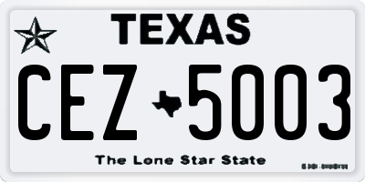 TX license plate CEZ5003