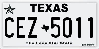 TX license plate CEZ5011