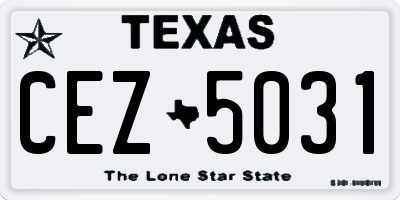 TX license plate CEZ5031