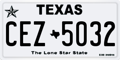 TX license plate CEZ5032