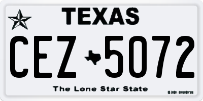TX license plate CEZ5072