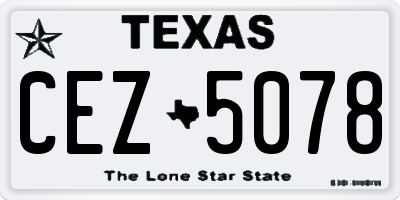 TX license plate CEZ5078