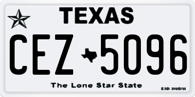 TX license plate CEZ5096