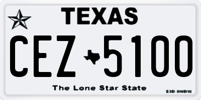 TX license plate CEZ5100