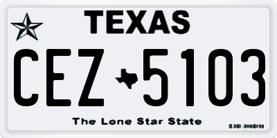 TX license plate CEZ5103