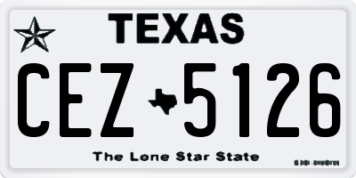 TX license plate CEZ5126