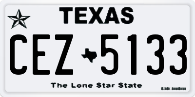 TX license plate CEZ5133