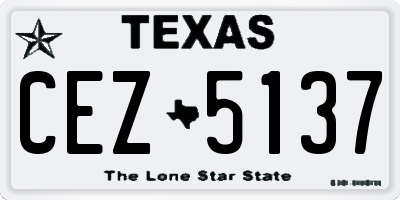 TX license plate CEZ5137