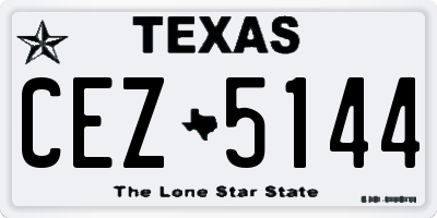 TX license plate CEZ5144