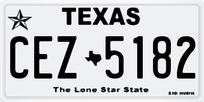 TX license plate CEZ5182