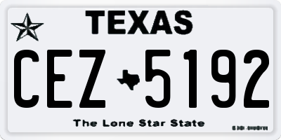 TX license plate CEZ5192