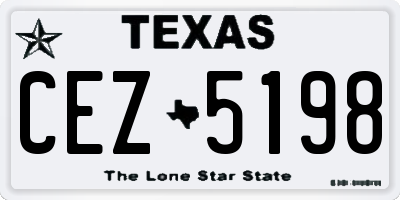 TX license plate CEZ5198
