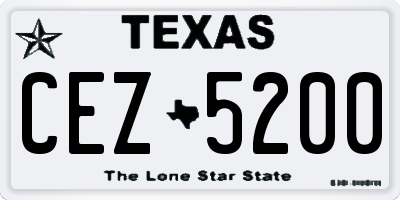 TX license plate CEZ5200