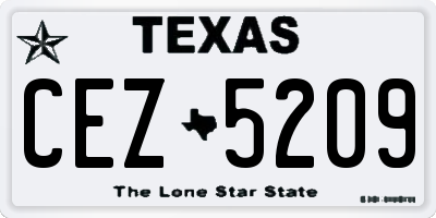 TX license plate CEZ5209