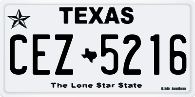 TX license plate CEZ5216