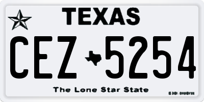 TX license plate CEZ5254
