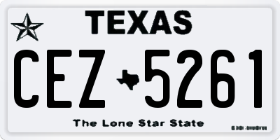 TX license plate CEZ5261