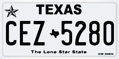 TX license plate CEZ5280