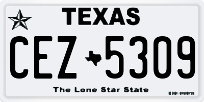 TX license plate CEZ5309