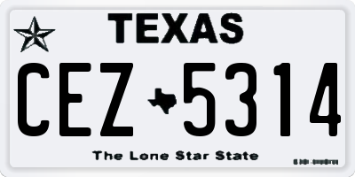 TX license plate CEZ5314
