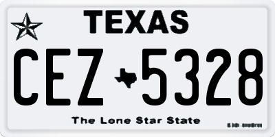 TX license plate CEZ5328