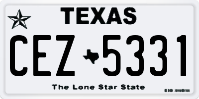 TX license plate CEZ5331