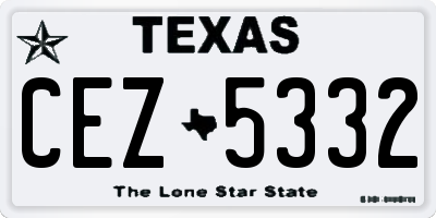TX license plate CEZ5332