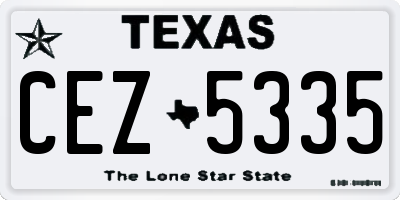 TX license plate CEZ5335