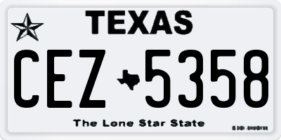 TX license plate CEZ5358