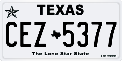 TX license plate CEZ5377