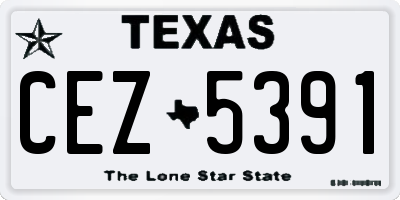 TX license plate CEZ5391