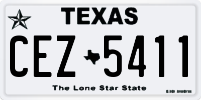 TX license plate CEZ5411