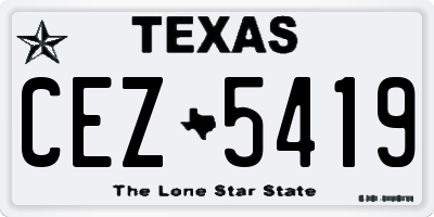 TX license plate CEZ5419