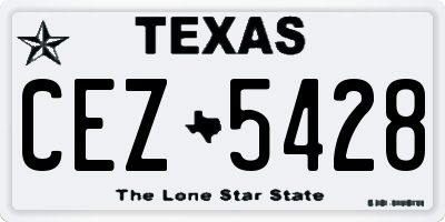 TX license plate CEZ5428