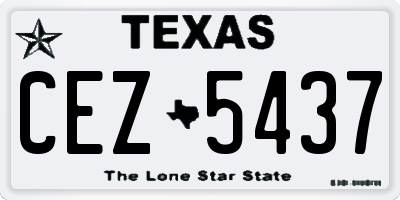 TX license plate CEZ5437