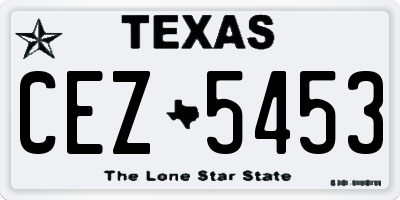 TX license plate CEZ5453