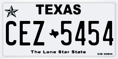TX license plate CEZ5454