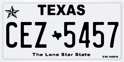 TX license plate CEZ5457