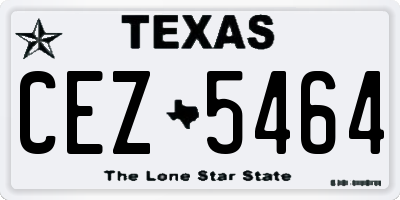 TX license plate CEZ5464